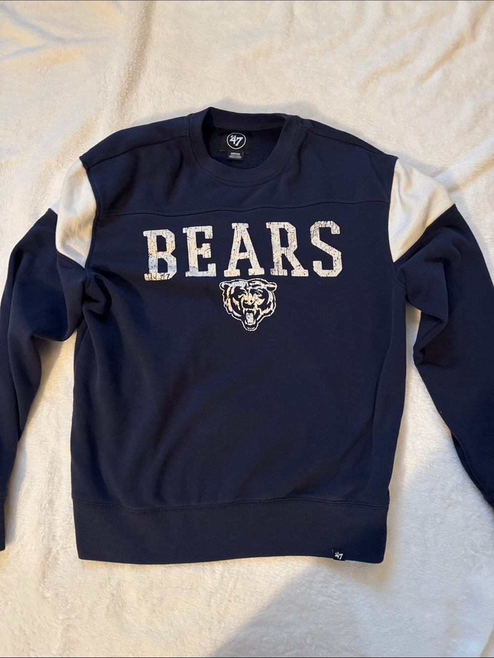 47 Navy and White Bears Crewneck Sweatshirt